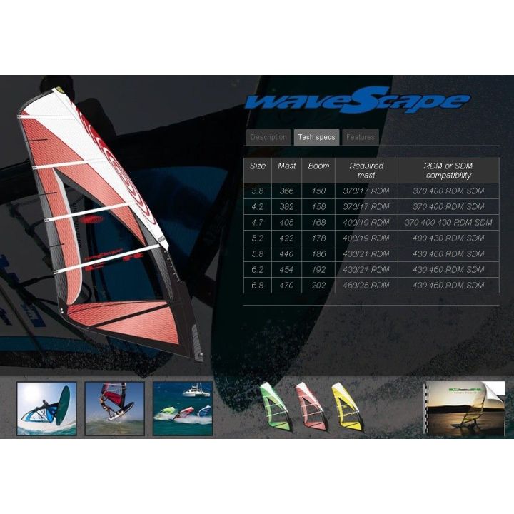 Windsurf sail Loft Sails Wavescape 4.3m2 - 2