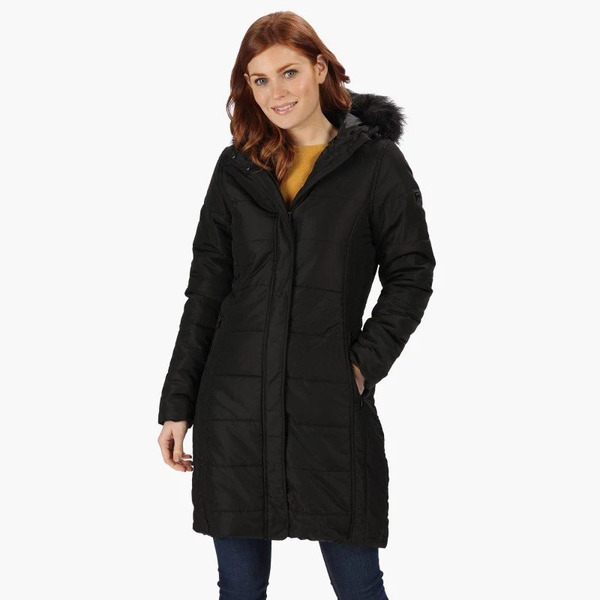Regatta Ladies Fermina Long Length Jacket Black - 1