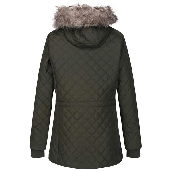 Regatta Ladies Zella Dark Khaki Long Length Jacket - 7