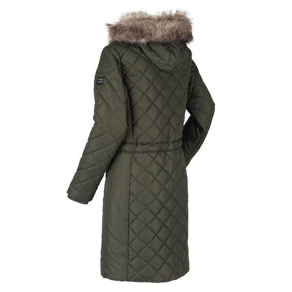 Regatta Ladies Zella Dark Khaki Long Length Jacket - 6