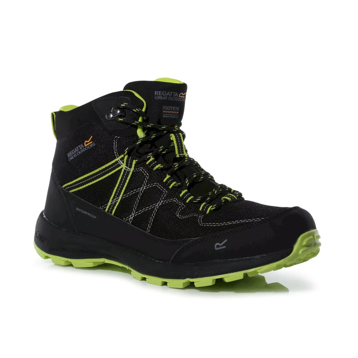 Обувки с мембрана Regatta Samaris Lite Mid Black Lime Punch - 1