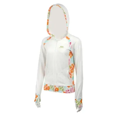 Lady's Lycra Hooded Jacket Aropec Hibiscus