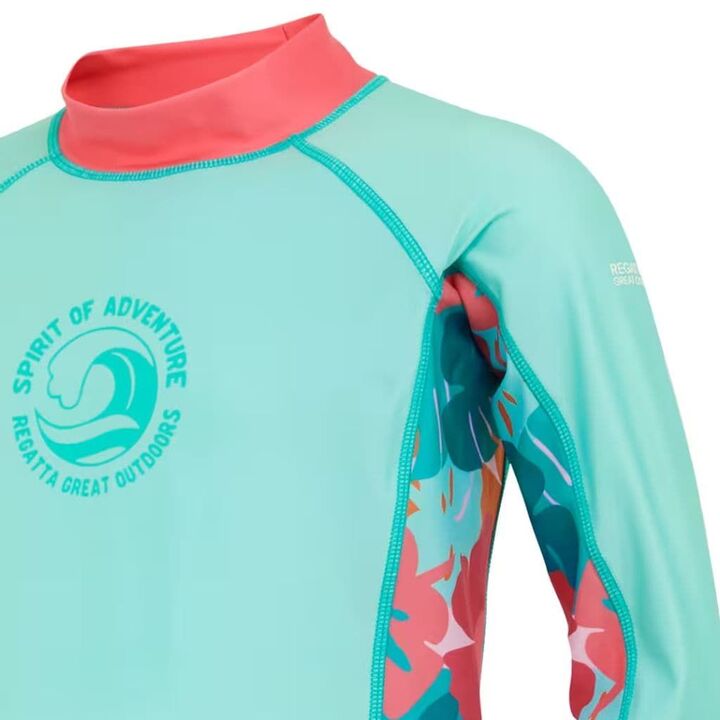 Детска блуза с ултравиолетова защита Regatta Hoku Aruba Blue - 4