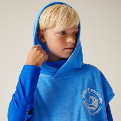 Детско пончо за преобличане Regatta Kids Towel Robe Blue Camo