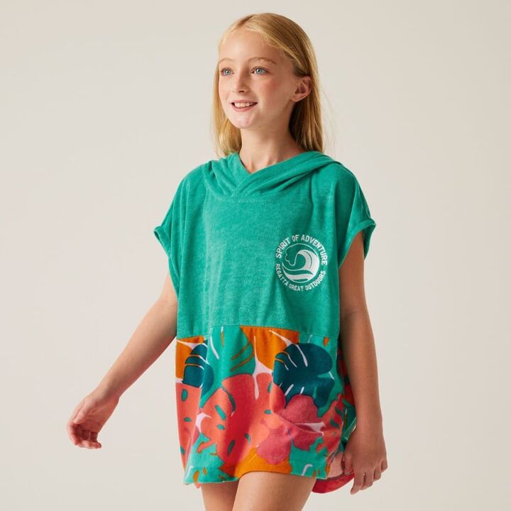 Детско пончо за преобличане Regatta Kids Towel Robe Tropical Leaf