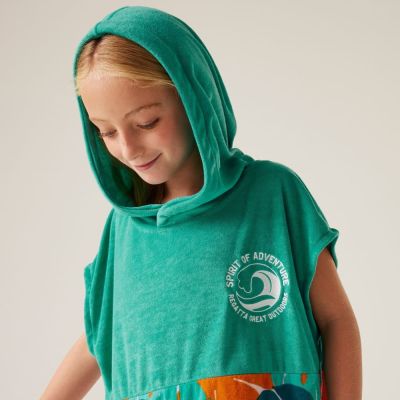 Changing poncho Regatta Kids Towel Robe Tropical Leaf
