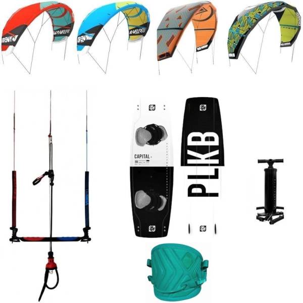 Kite set - harness, board, pump and bar