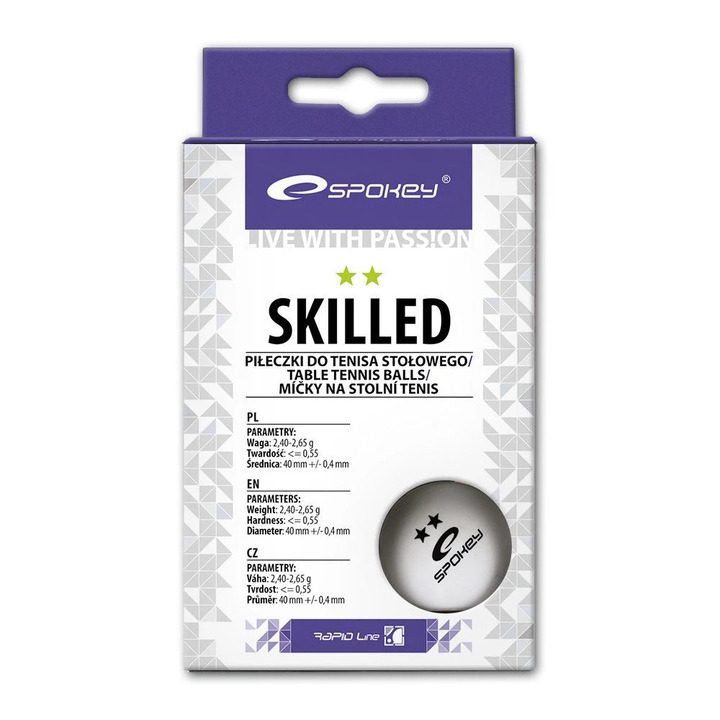 Table tennis balls Spokey Skilled white 6pcs - 5