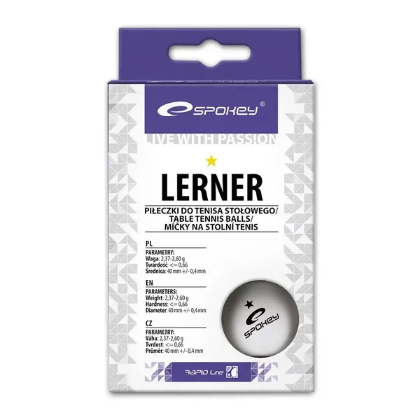 Table tennis balls Spokey Lerner white 6pcs - 5