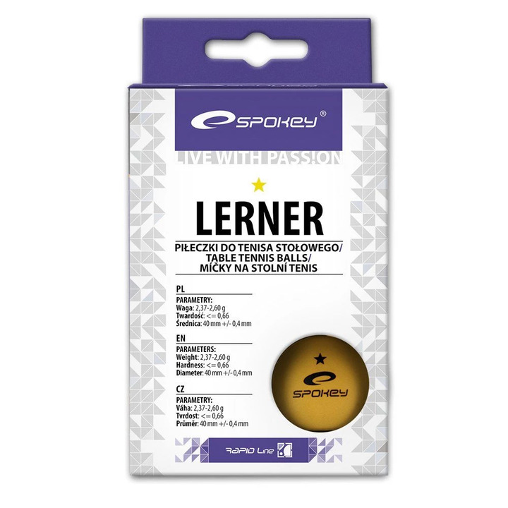 Топчета за тенис на маса Spokey Lerner оранжеви 6бр - 5