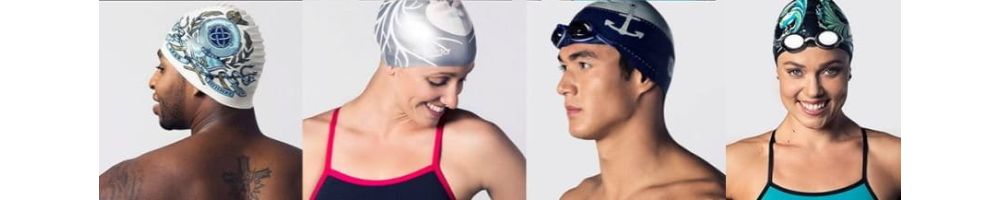 Silicone swimming caps, models from Lycra